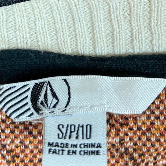 Volcom Womens Sweater Beige Leopard V Neck Button Front Cardigan Long Sleeve S - Picture 6 of 13